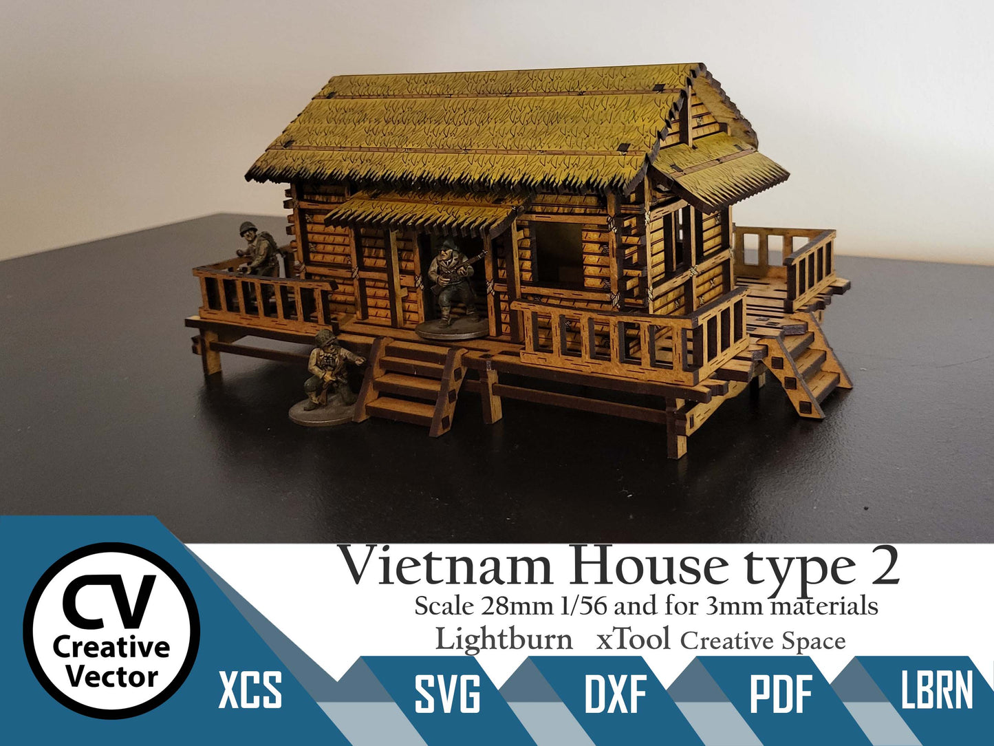 Vietnam House type 2 in scale 28 mm