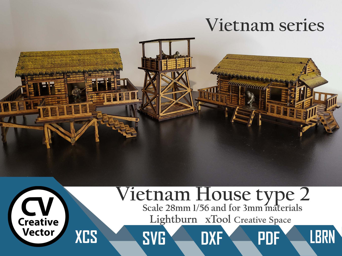 Vietnam House type 2 in scale 28 mm