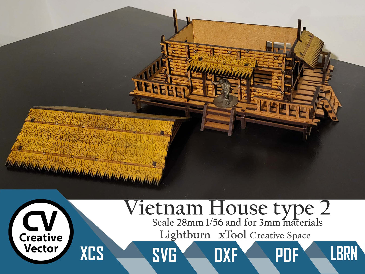Vietnam House type 2 in scale 28 mm