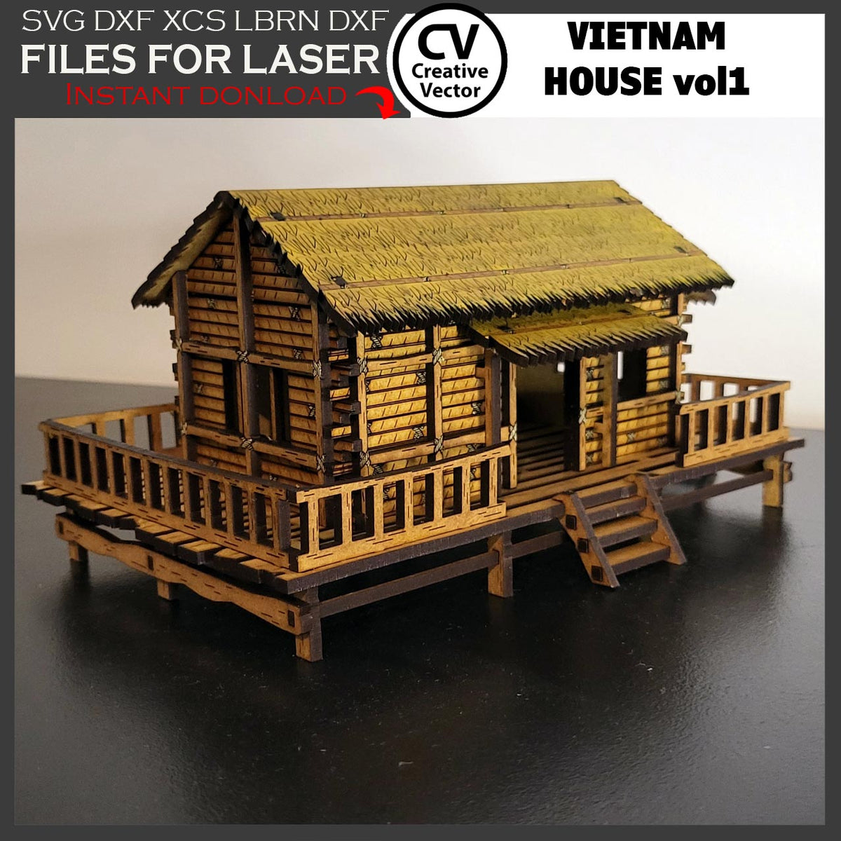 Vietnam House type 2 in scale 28 mm