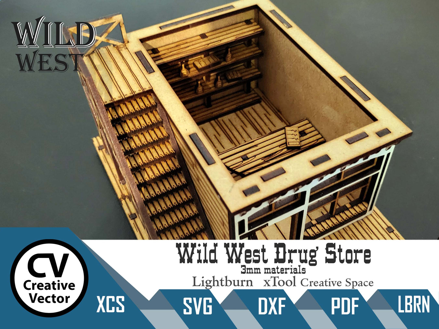 Wild West Drug Store in scale 28mm (1:56) for Wargamers