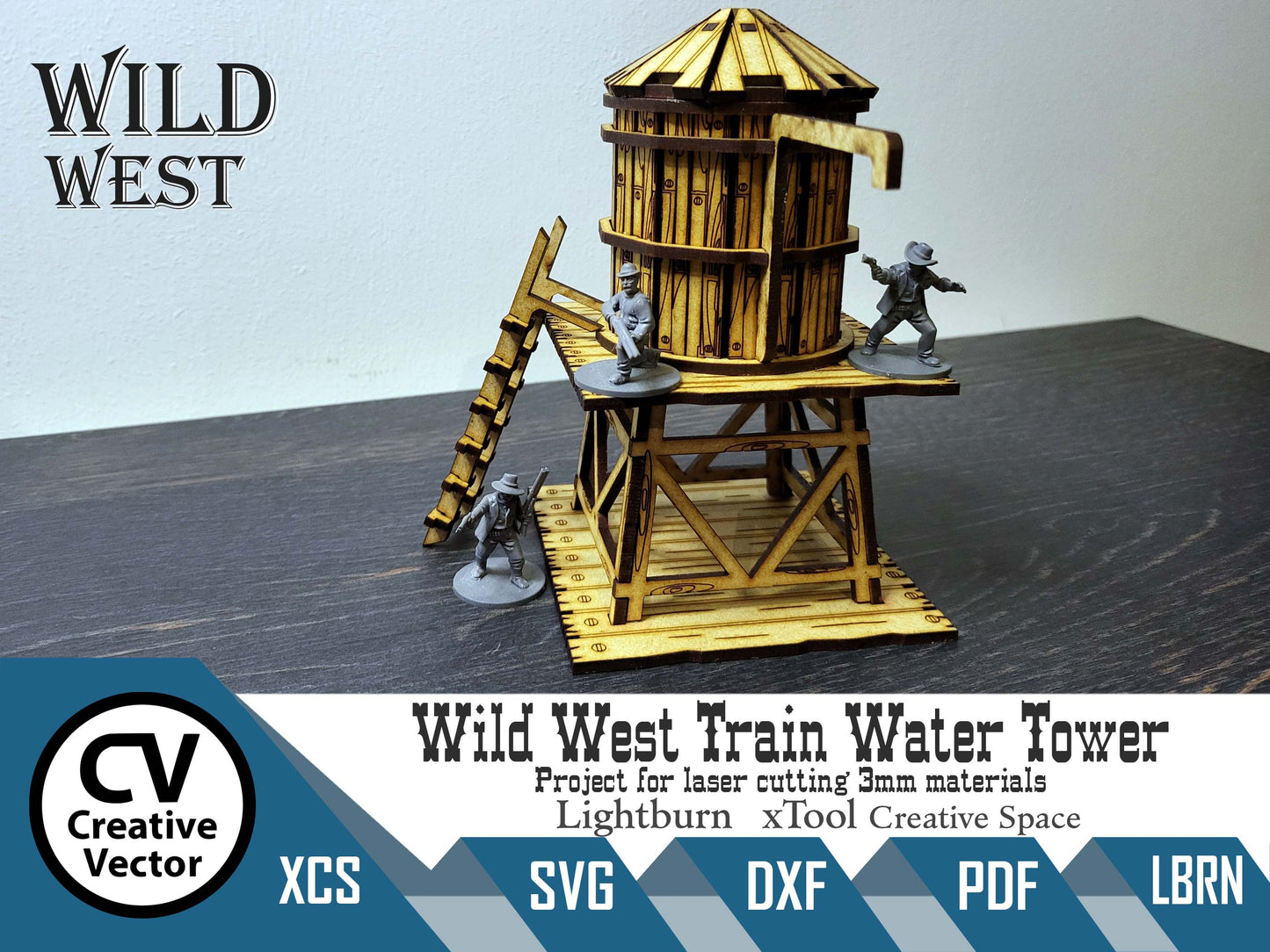 Vodní věž Divokého západu v měřítku 28 mm pro hráče Wargames
