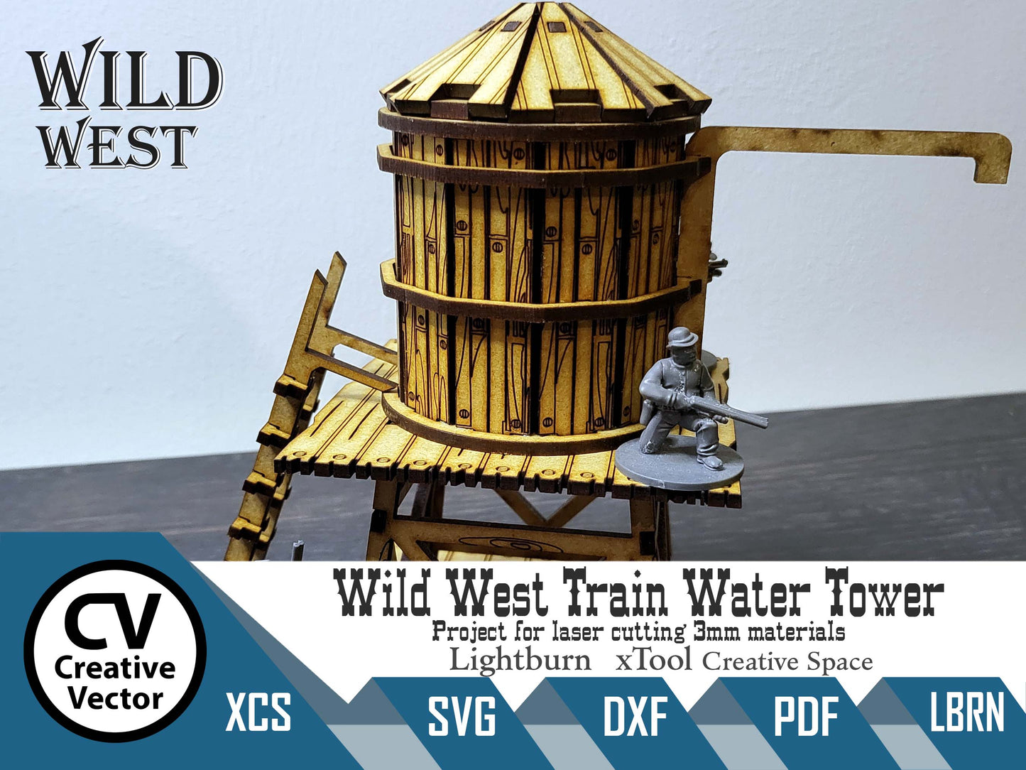 Vodní věž Divokého západu v měřítku 28 mm pro hráče Wargames