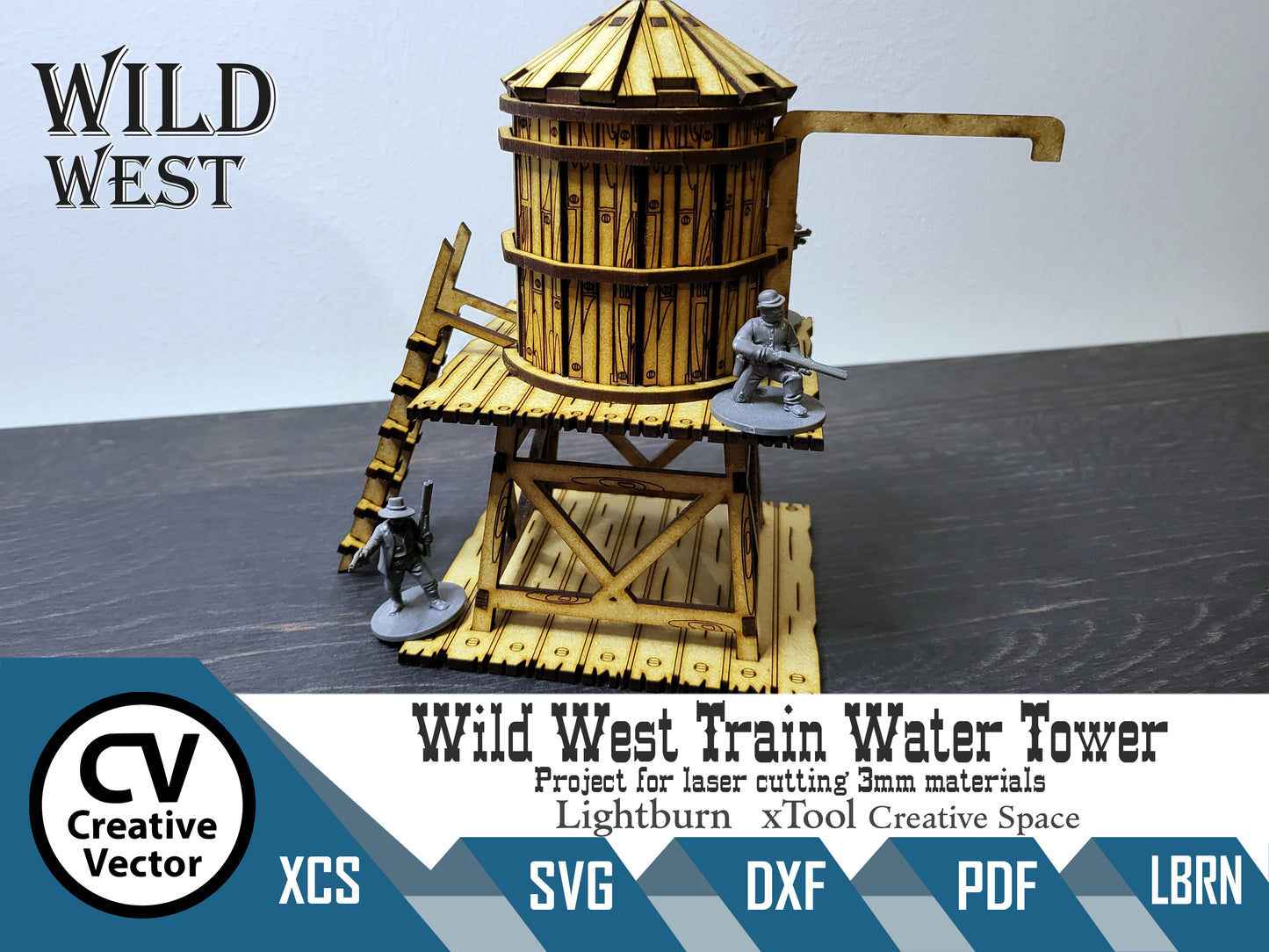 Vodní věž Divokého západu v měřítku 28 mm pro hráče Wargames