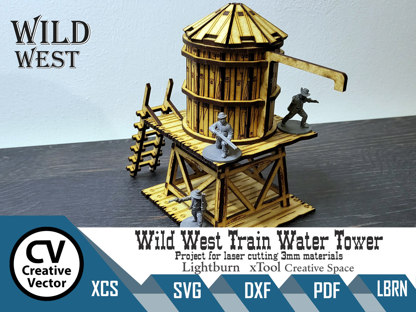 Vodní věž Divokého západu v měřítku 28 mm pro hráče Wargames