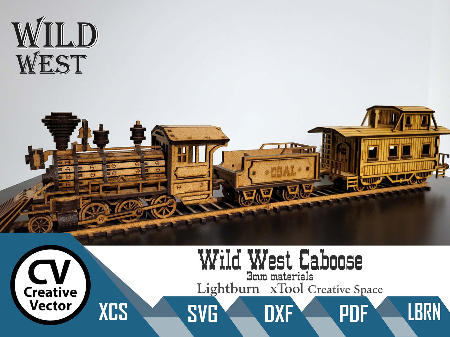 Wild West Caboose wagon + rails in scale 28mm for Wargamers