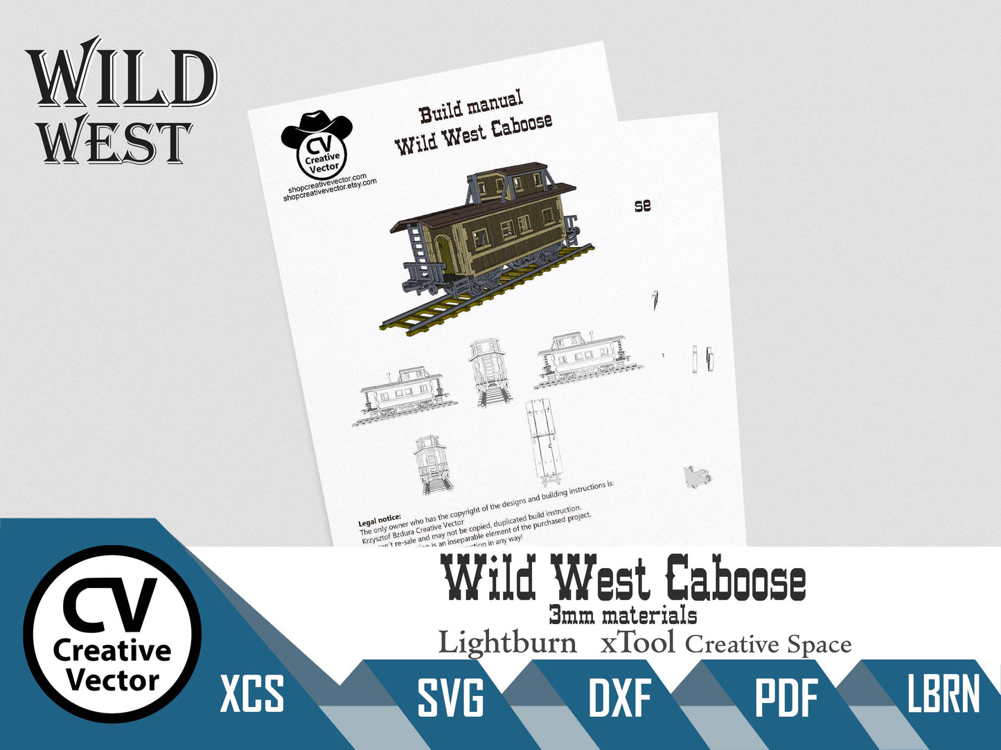 Wild West Caboose wagon + rails in scale 28mm for Wargamers