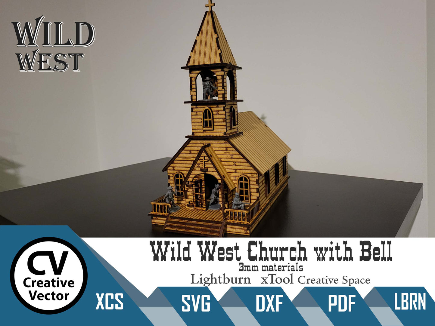Wild West Church with a Bell in scale 28mm for Wargamers