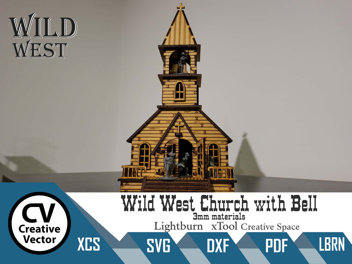 Wild West Church with a Bell in scale 28mm for Wargamers