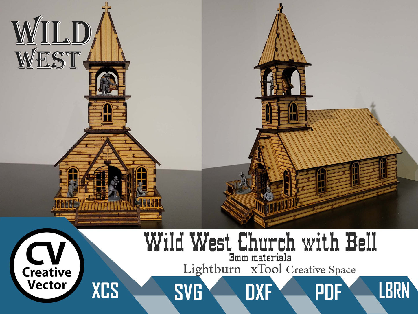 Wild West Church with a Bell in scale 28mm for Wargamers