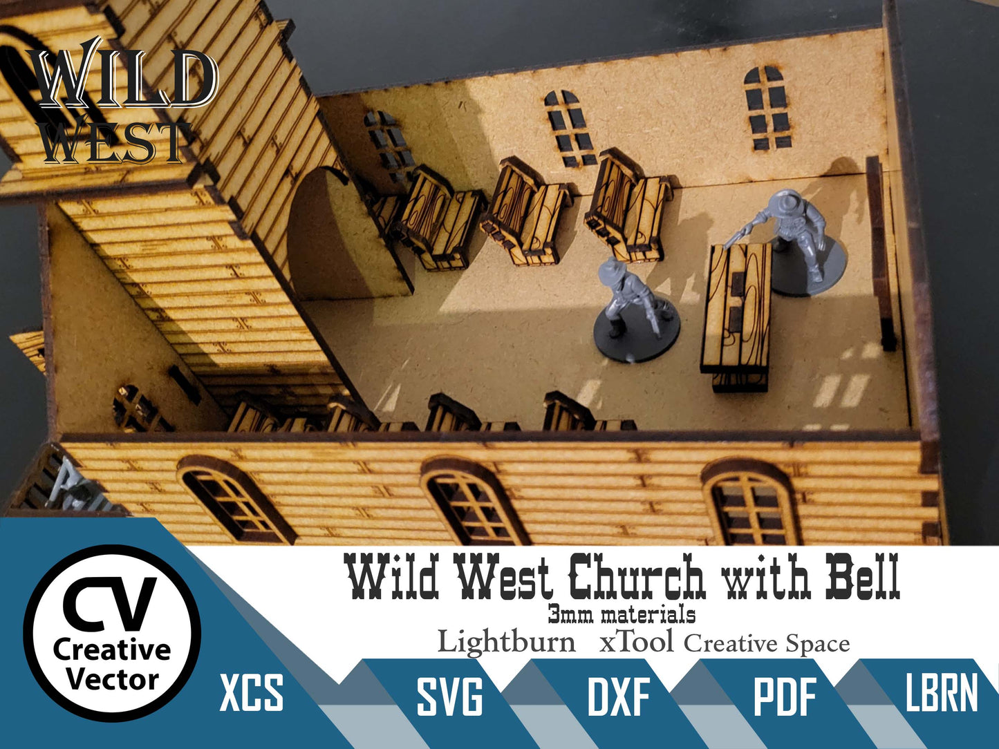 Wild West Church with a Bell in scale 28mm for Wargamers