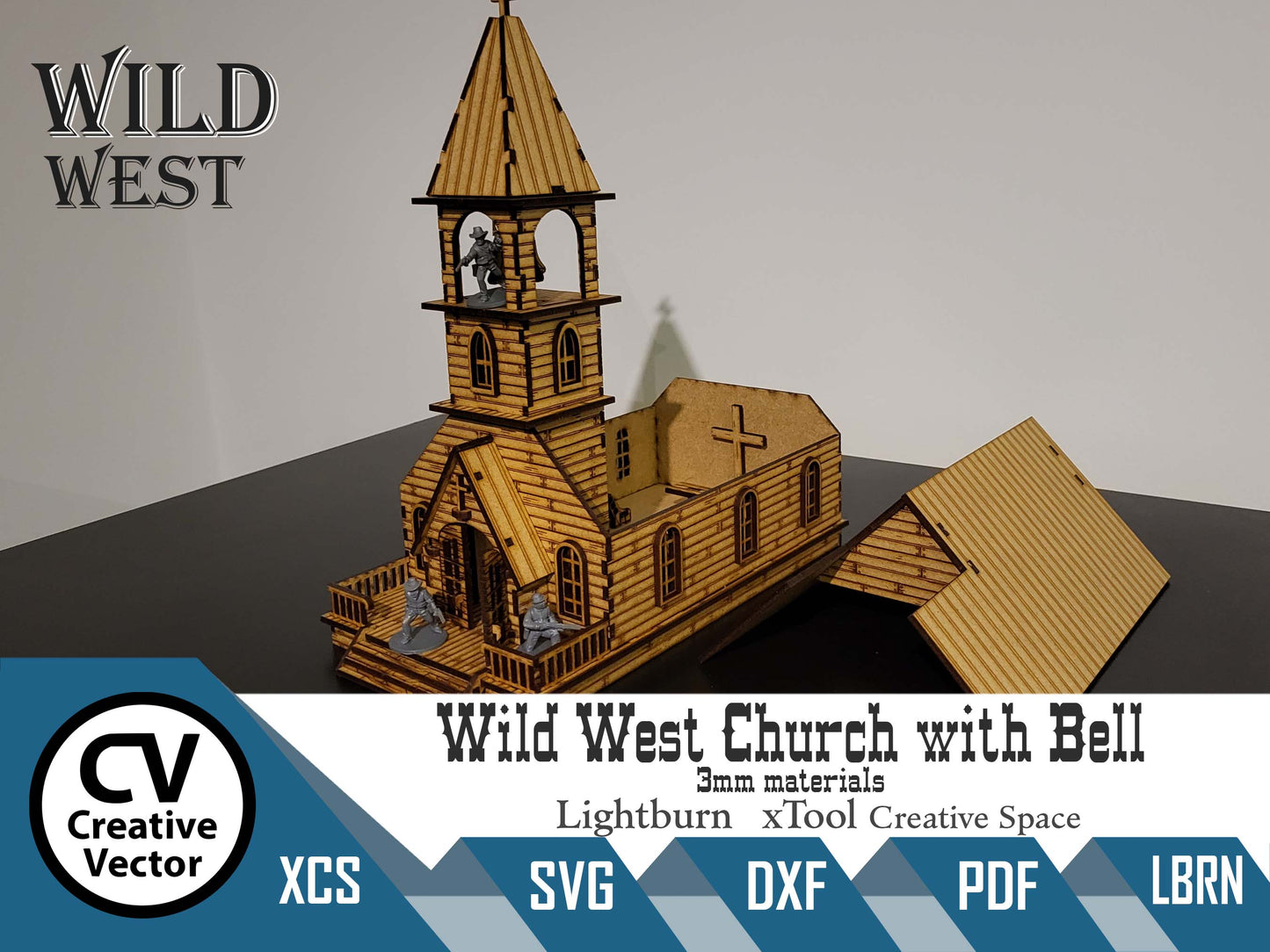 Wild West Church with a Bell in scale 28mm for Wargamers