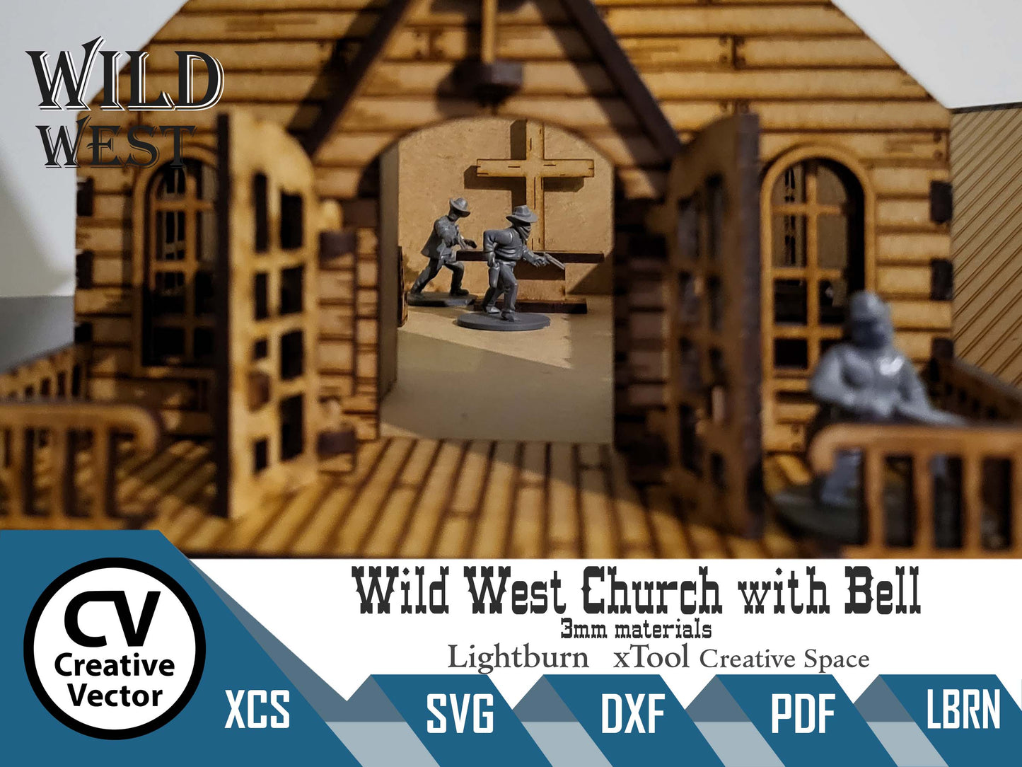 Wild West Church with a Bell in scale 28mm for Wargamers