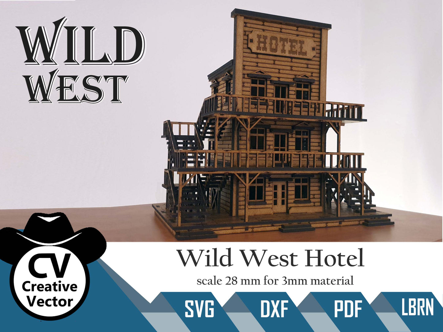 Wild West Hotel in scale 28mm (1:56) for Wargamers