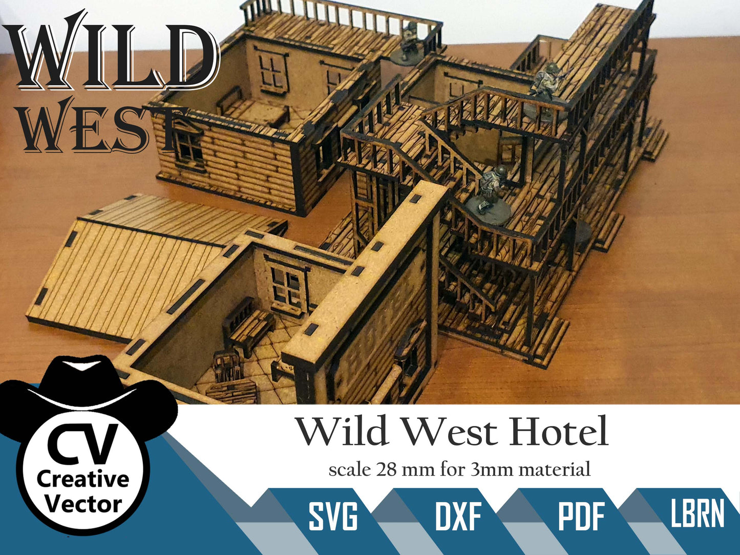 Wild West Hotel in scale 28mm (1:56) for Wargamers