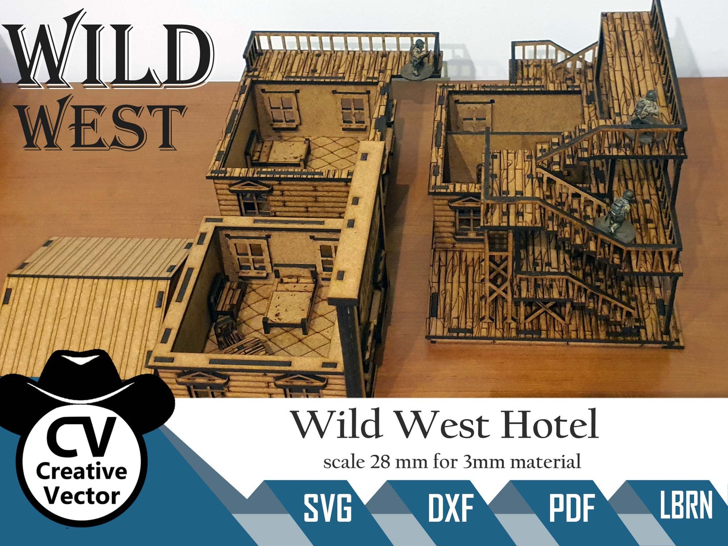Wild West Hotel in scale 28mm (1:56) for Wargamers