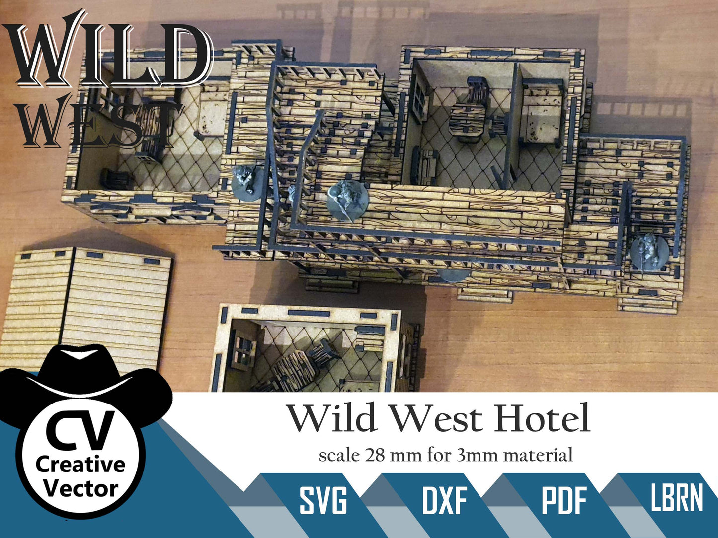 Wild West Hotel in scale 28mm (1:56) for Wargamers