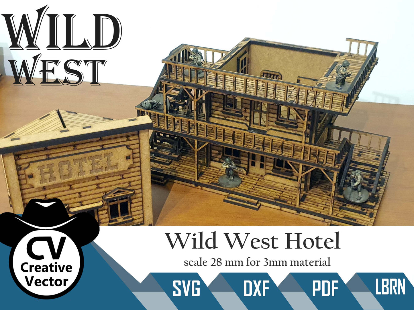 Wild West Hotel in scale 28mm (1:56) for Wargamers