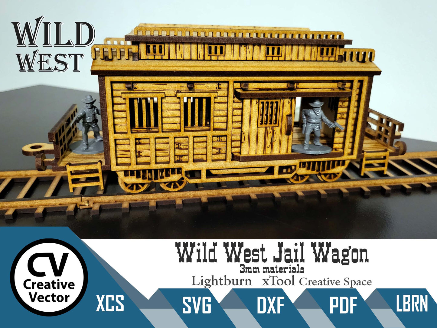 Wild West Jail wagon + rails in scale 28mm for Wargamers
