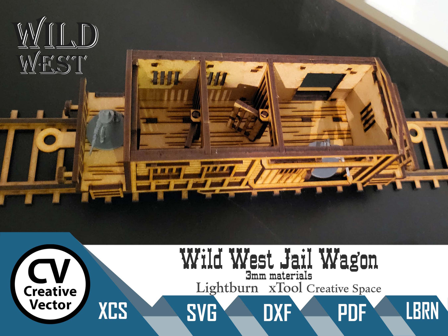 Wild West Jail wagon + rails in scale 28mm for Wargamers
