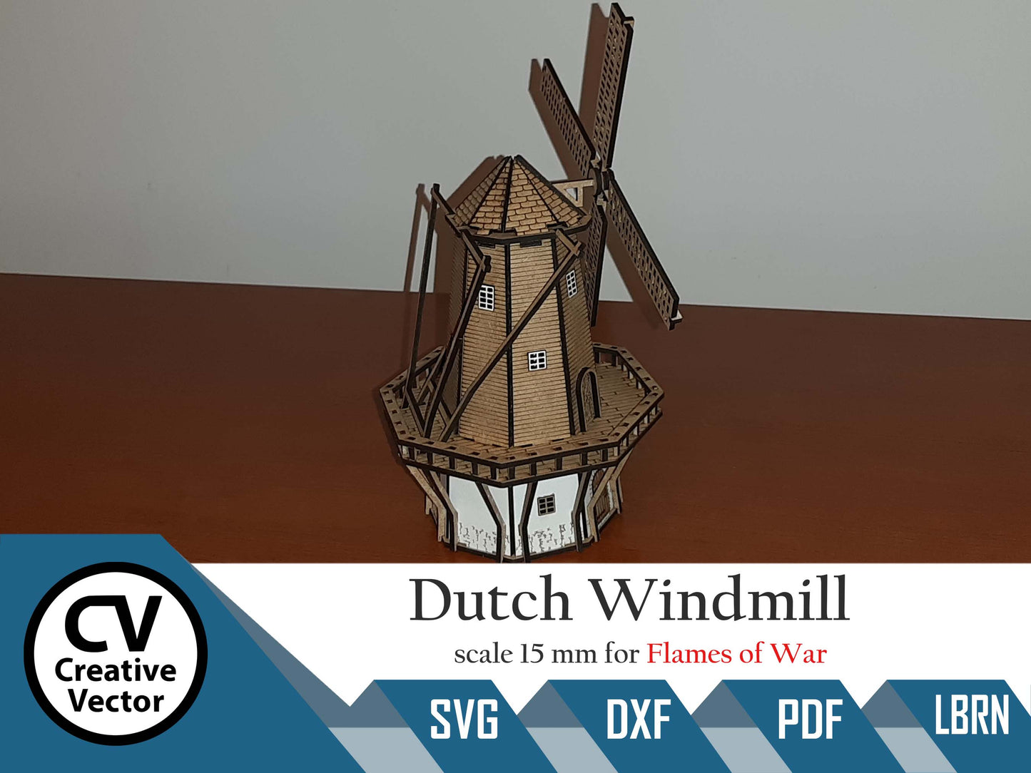 Dutch Windmill in scale 15mm (1:100 / 1:87 / H0) for game Flames of War