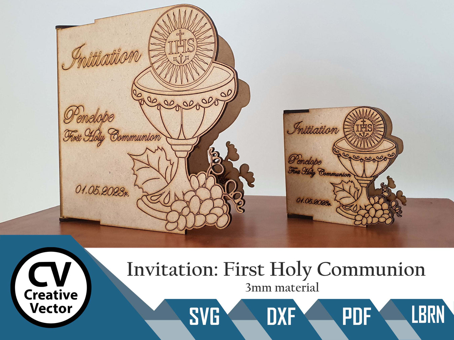 2 x Projects small and Large First Holy Communion Invitation
