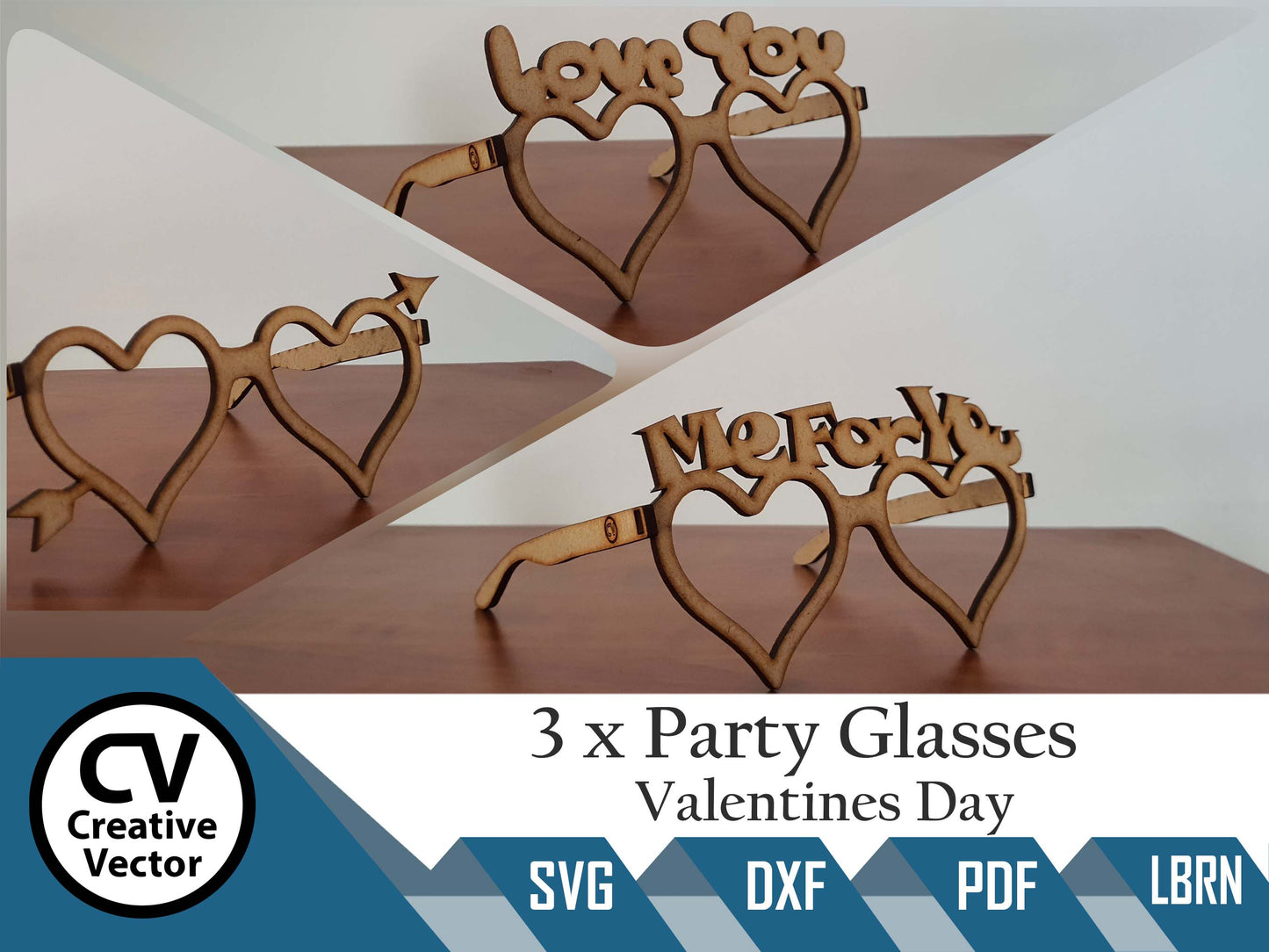 3 x Projects Valentines Day zábavné brýle