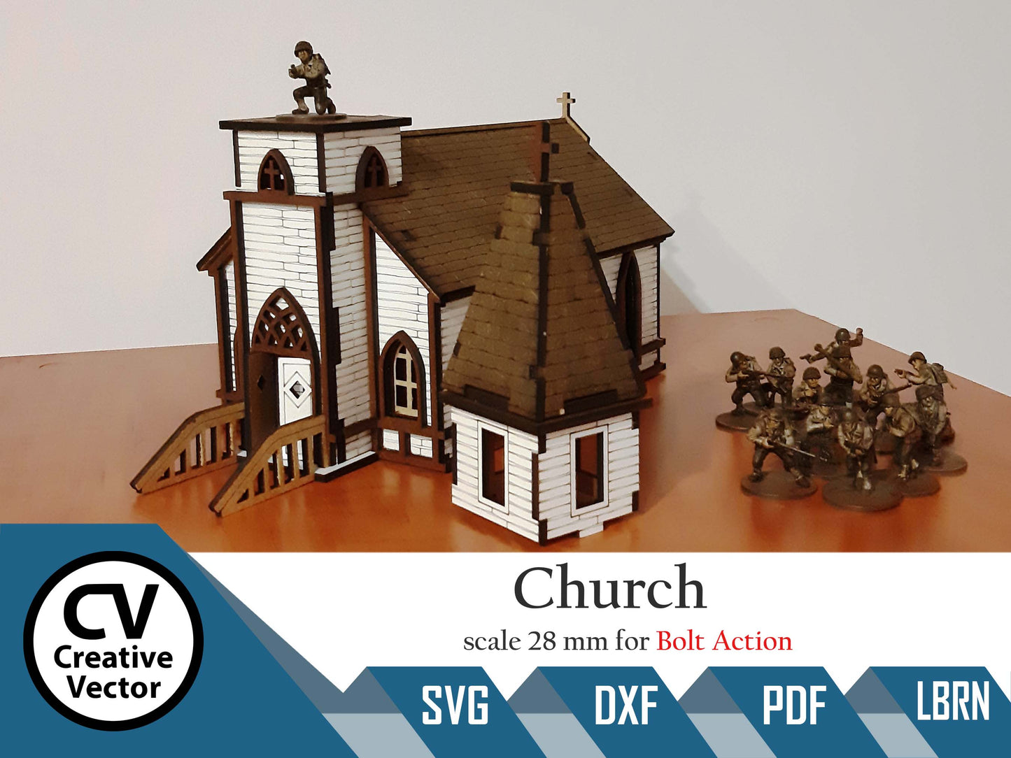Church in scale 28mm for game Bolt Action