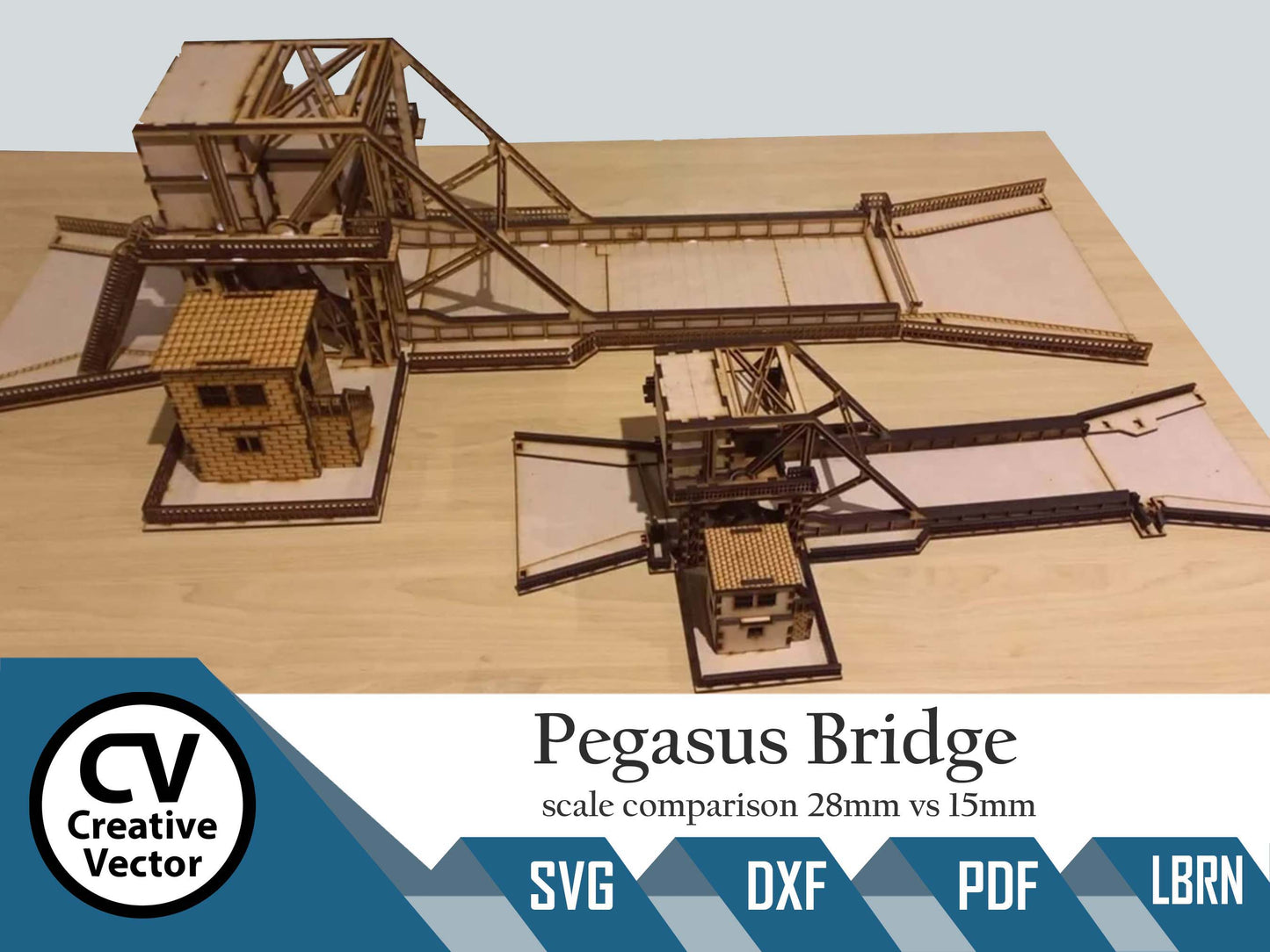 Pegasus Bridge in scale 28mm for game Bolt Action