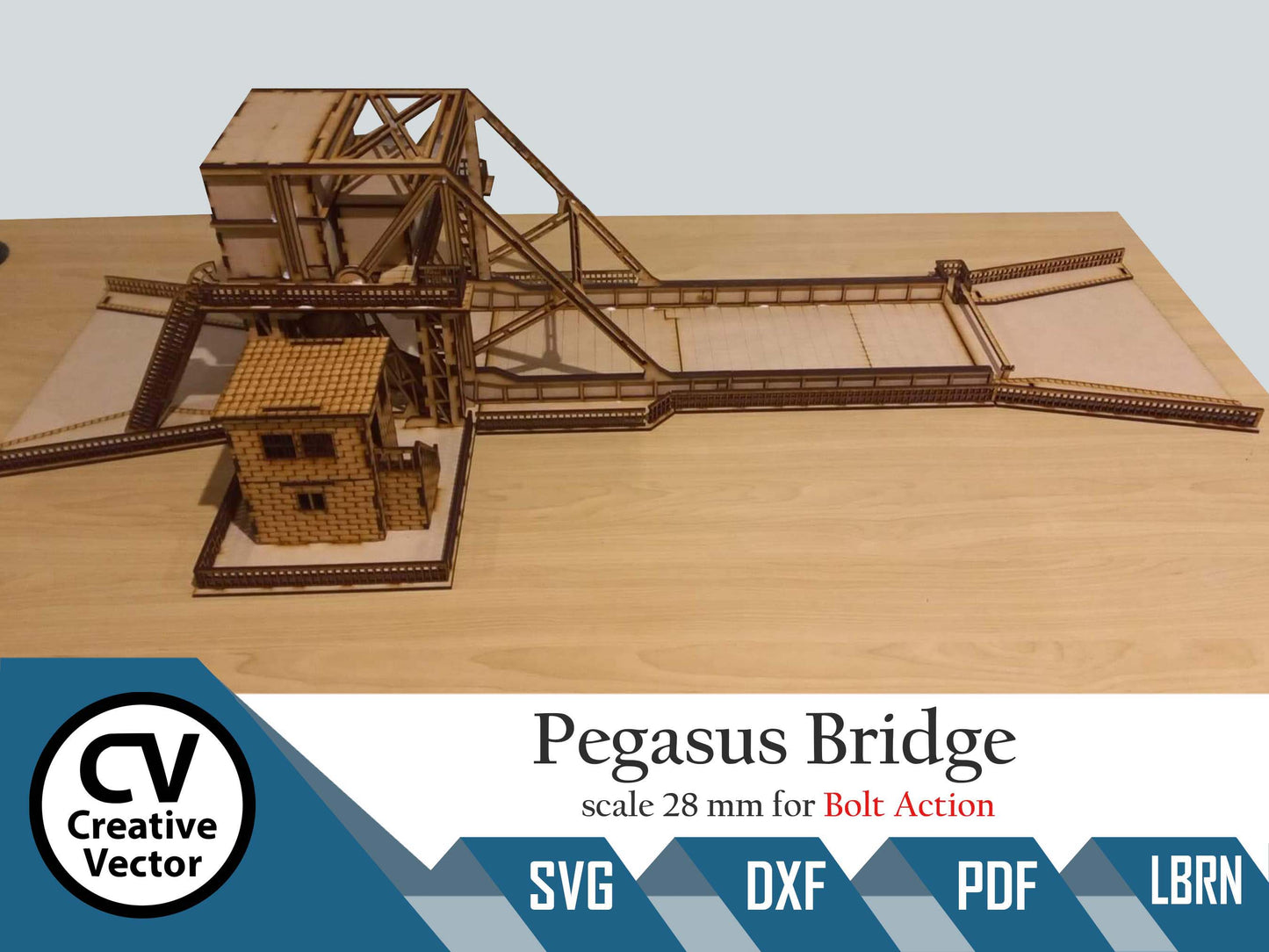 Pegasus Bridge in scale 28mm for game Bolt Action