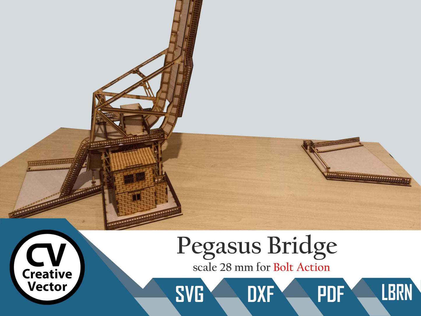 Pegasus Bridge in scale 28mm for game Bolt Action