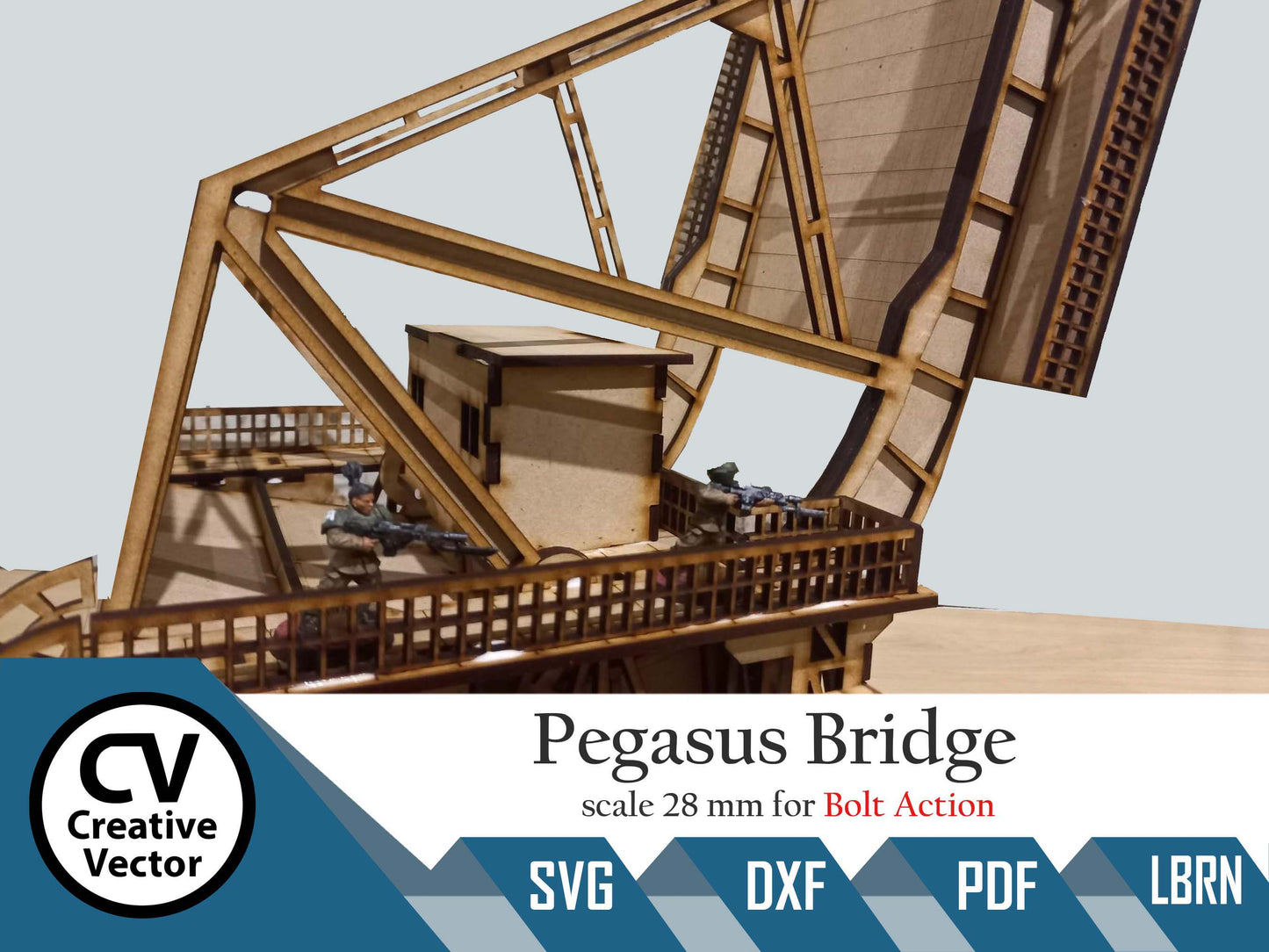 Pegasus Bridge in scale 28mm for game Bolt Action