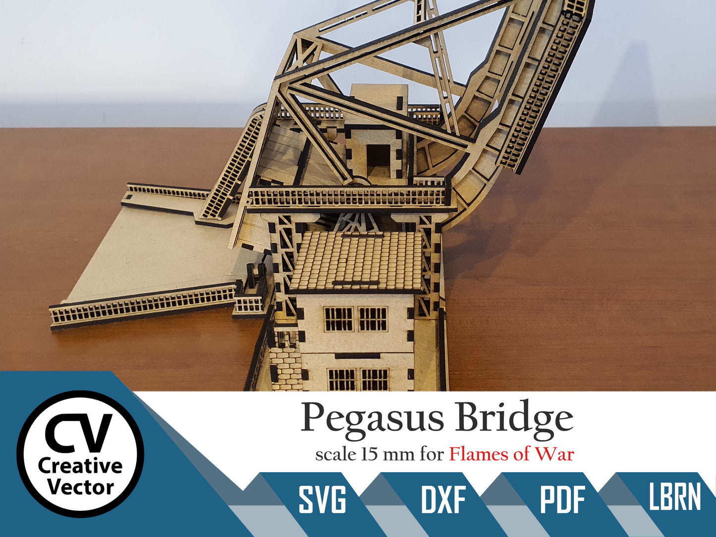 Pegasus Bridge v měřítku 15 mm (1:100 / 1:87 / H0) pro hru Flames of War
