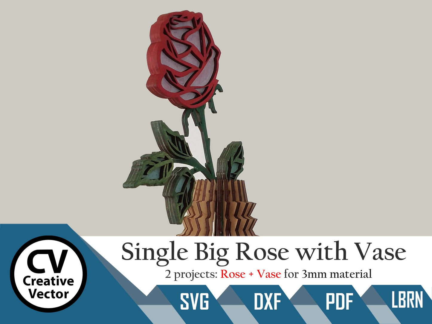 Single Big Rose with Vase