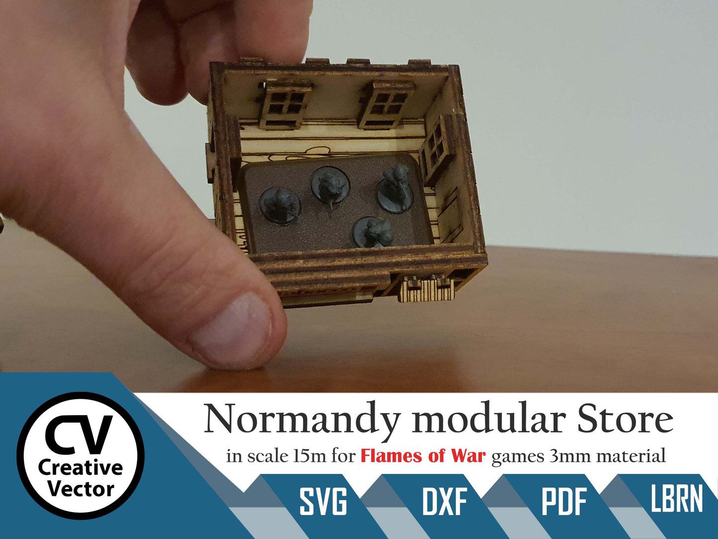 Normandie modulární obchod v měřítku 15 mm (1:100 / 1:87 / H0) pro hru Flames of War