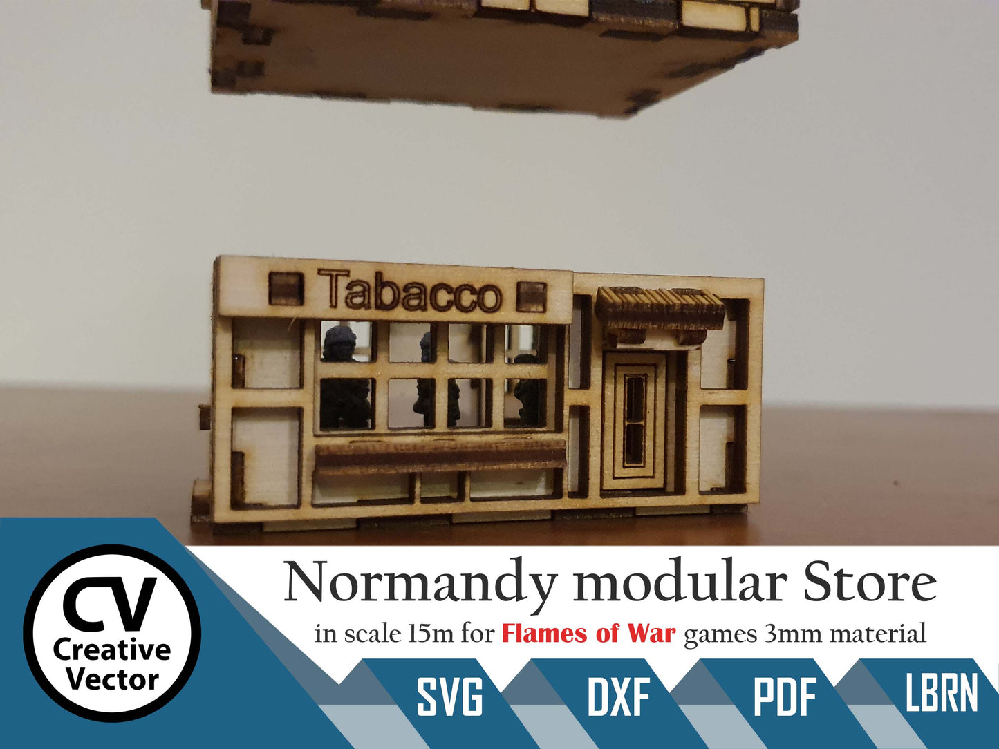 Normandie modulární obchod v měřítku 15 mm (1:100 / 1:87 / H0) pro hru Flames of War