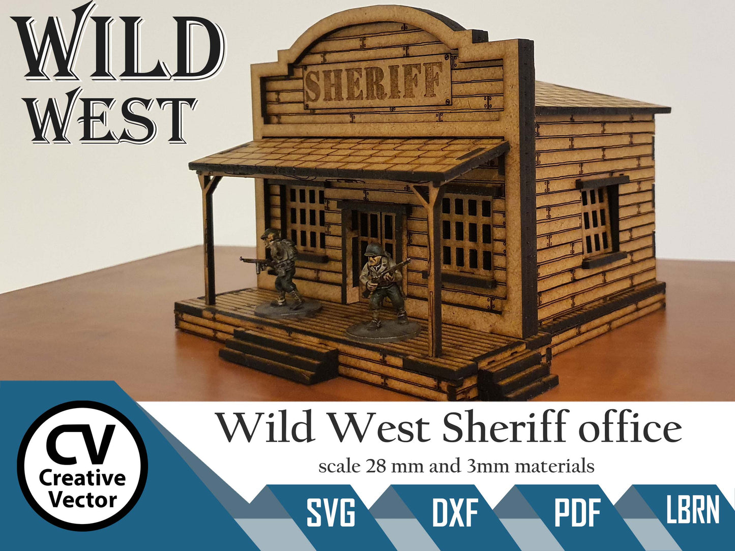 Wild West Sheriff office in scale 28mm for Wargamers