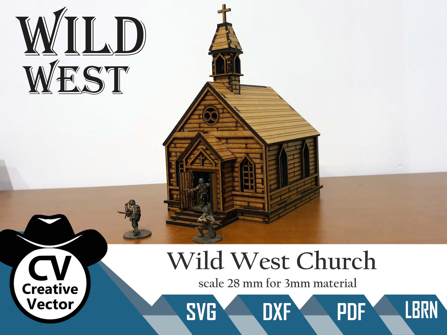 Wild West Church in scale 28mm for Wargamers