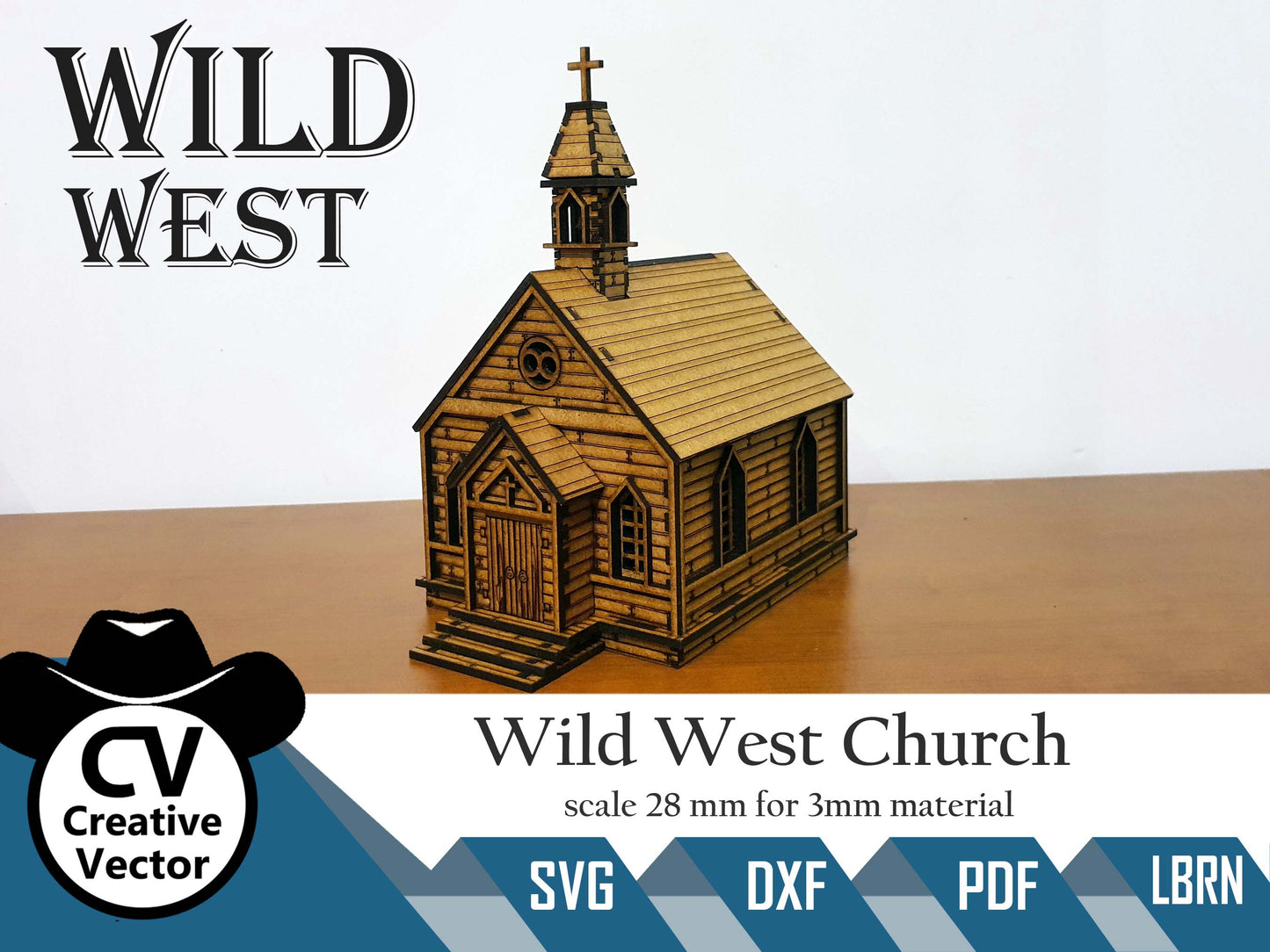 Wild West Church in scale 28mm for Wargamers