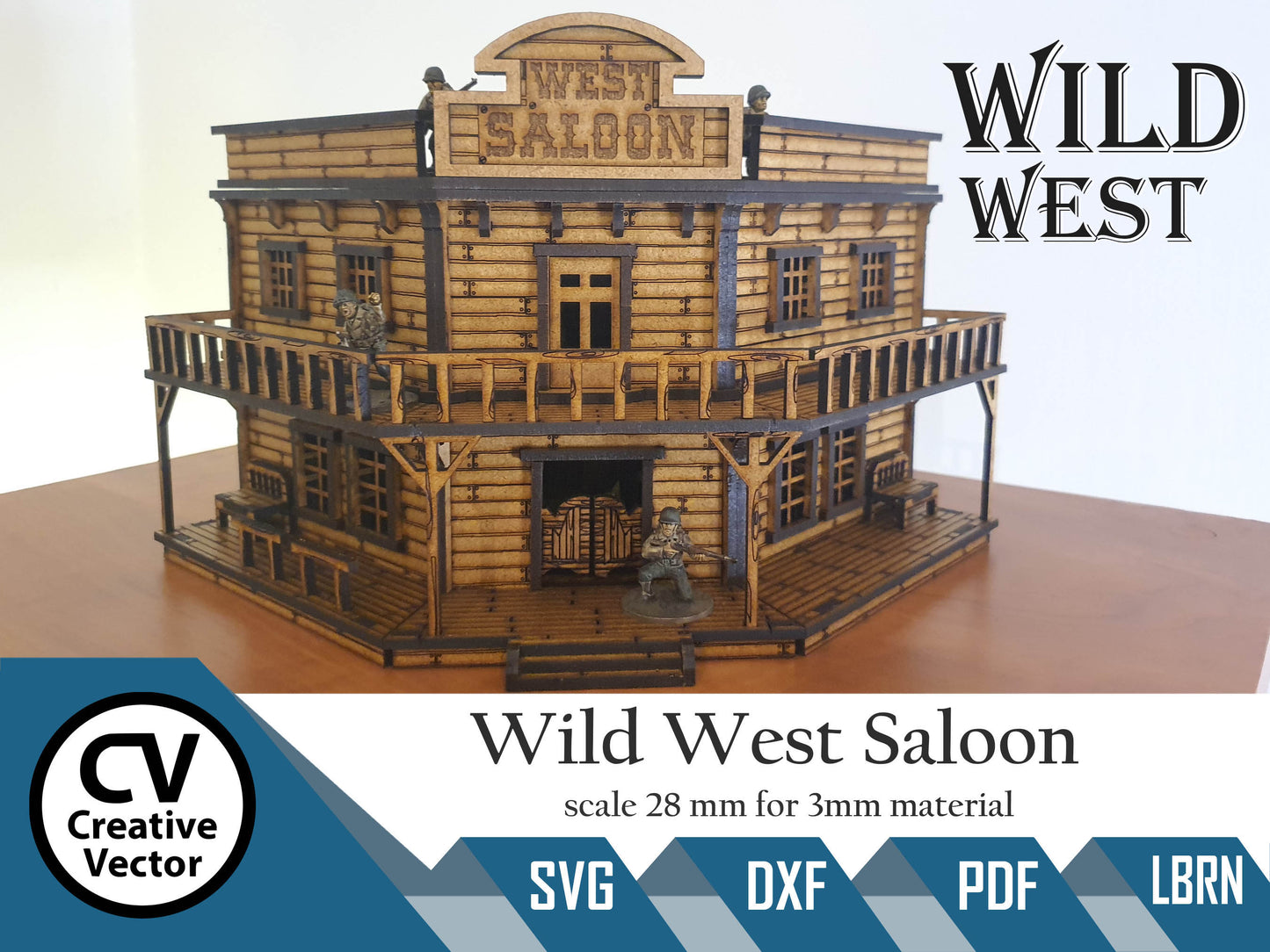 Wild West Saloon in scale 28mm for Wargamers