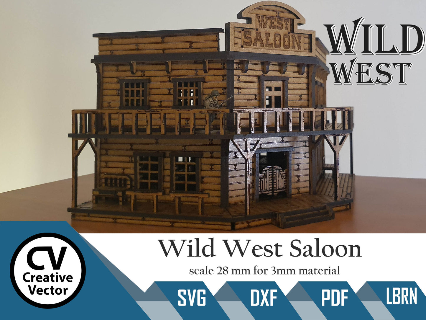 Wild West Saloon in scale 28mm for Wargamers