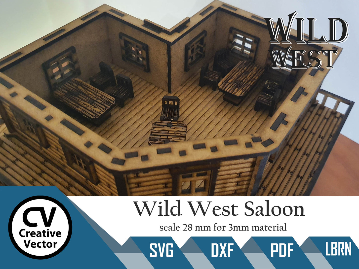 Wild West Saloon in scale 28mm for Wargamers