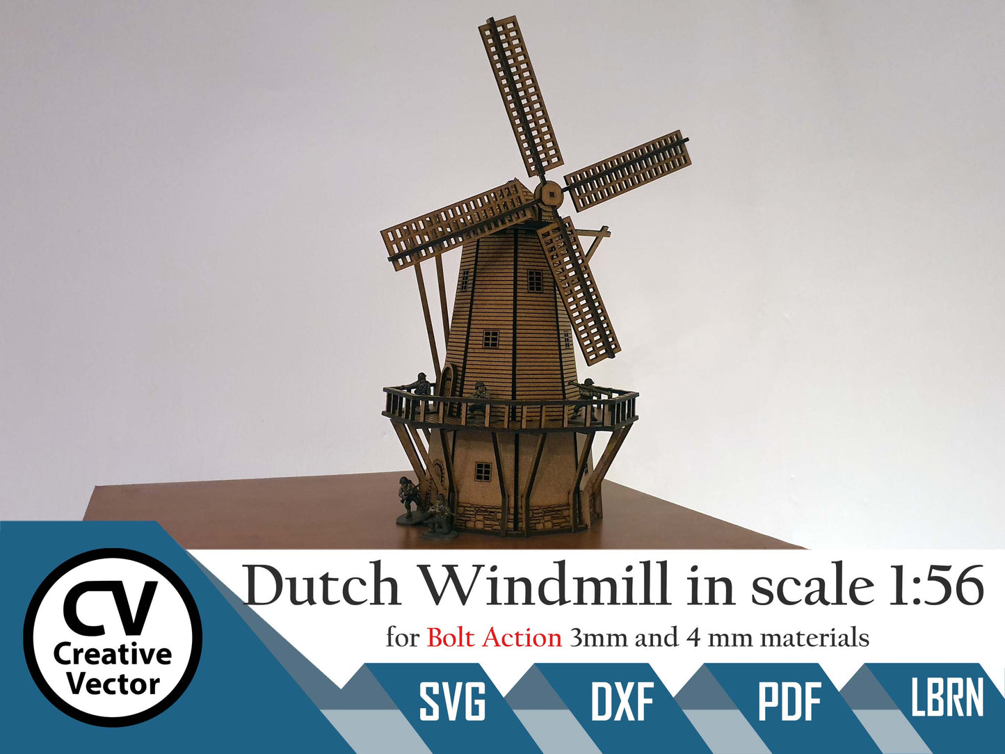 Dutch Windmill in scale 28mm 1:56 for game Bolt Action