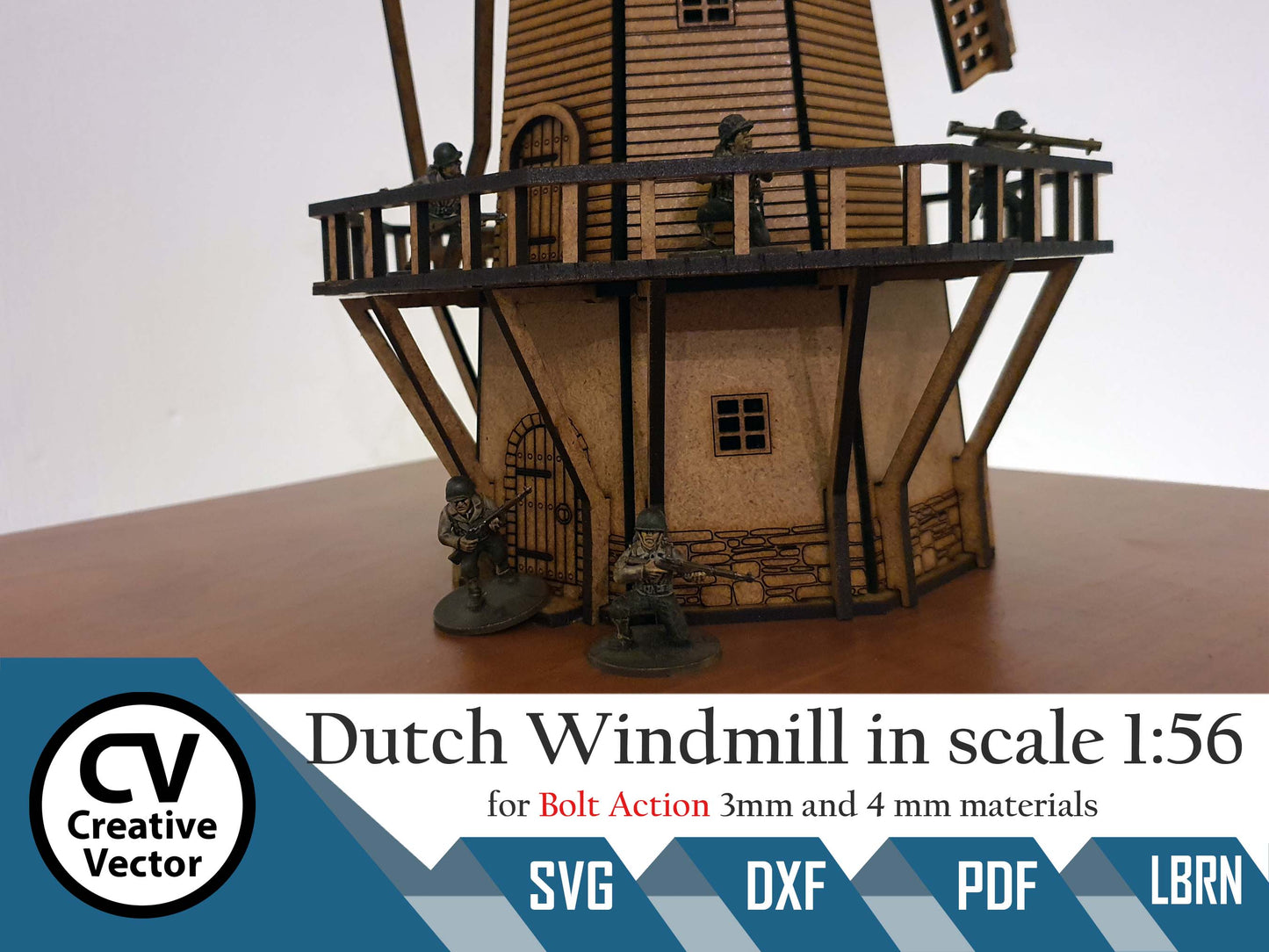Dutch Windmill in scale 28mm 1:56 for game Bolt Action