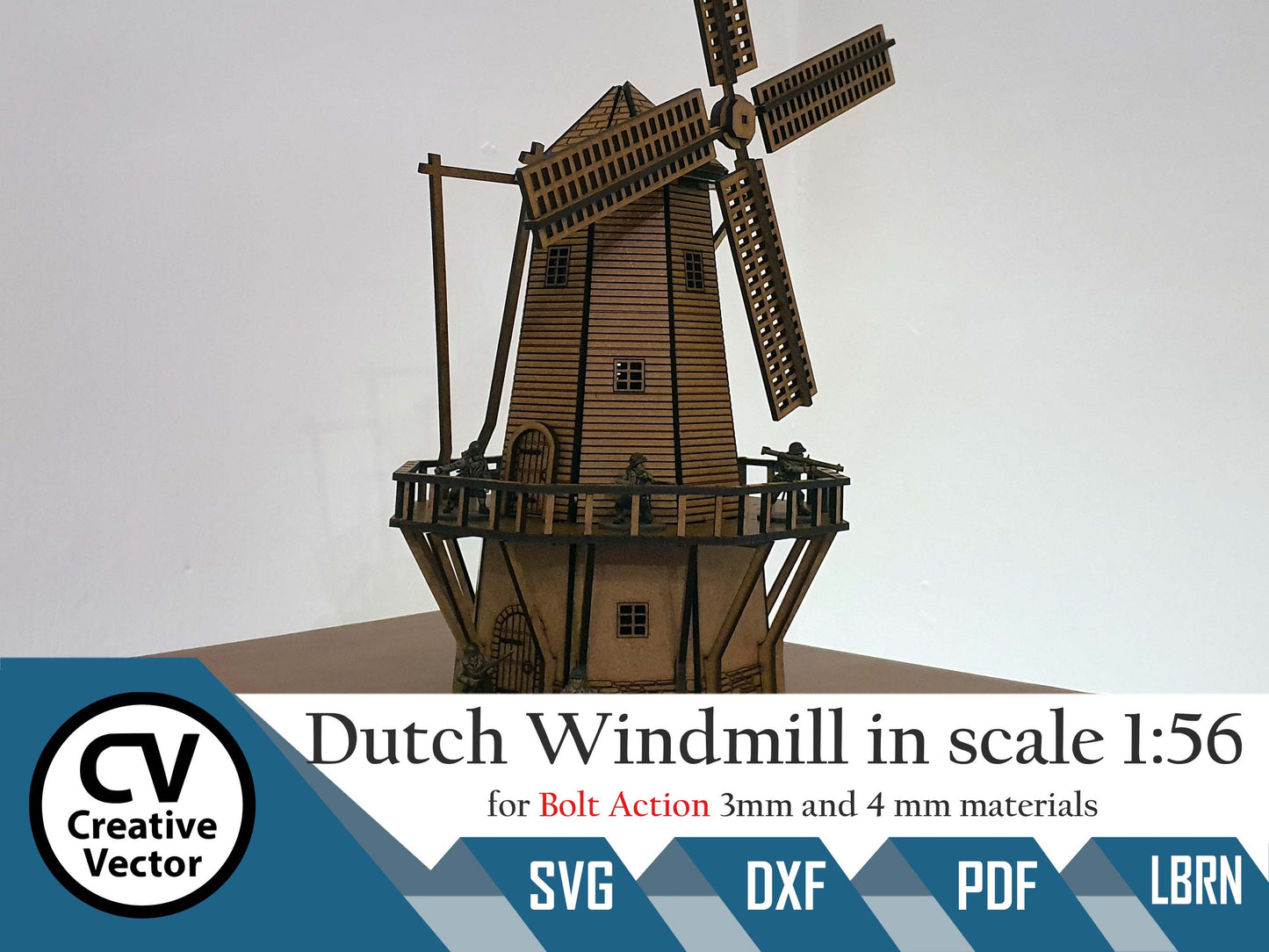 Dutch Windmill in scale 28mm 1:56 for game Bolt Action