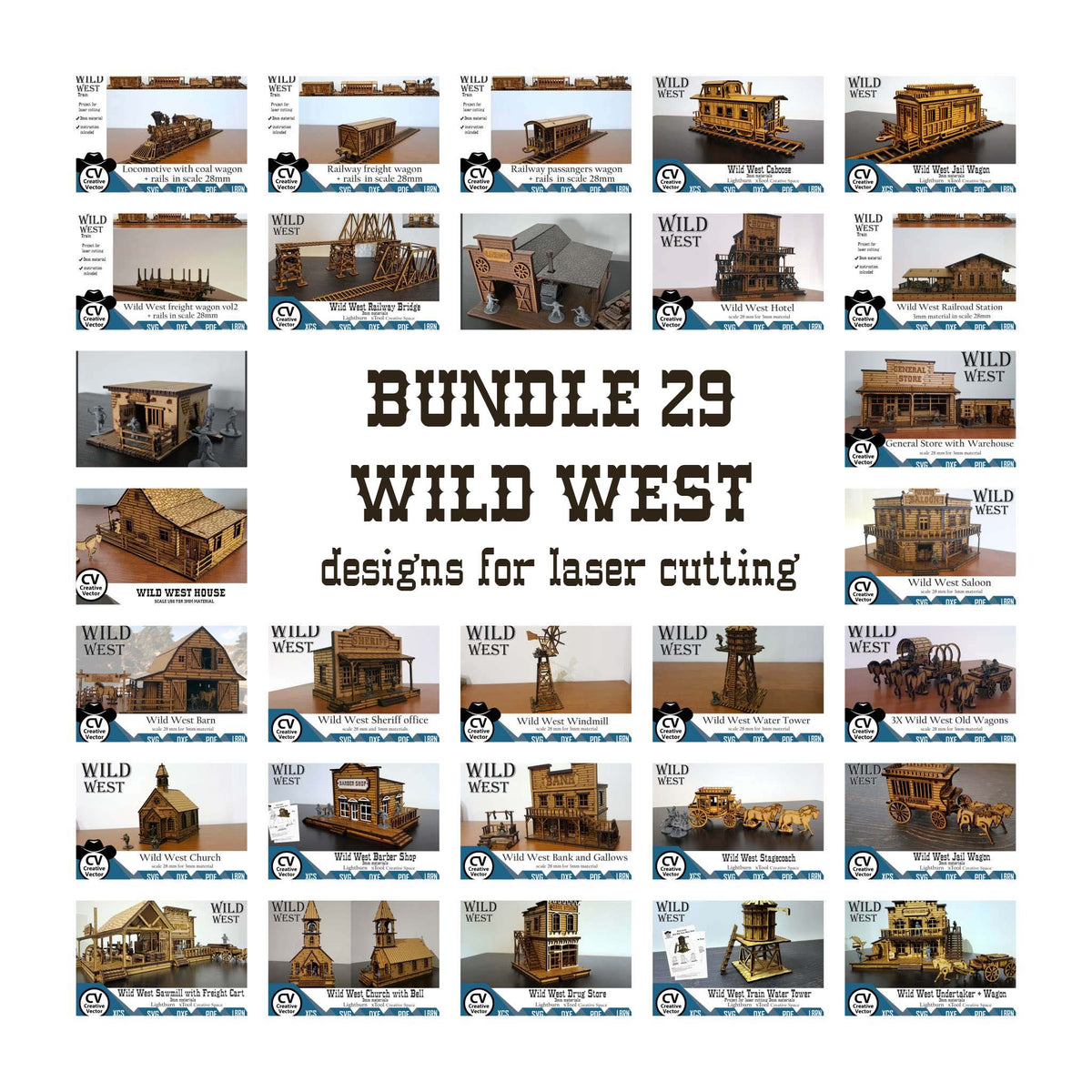 WILD WEST BUNDLE 29 designs - Personal Use License