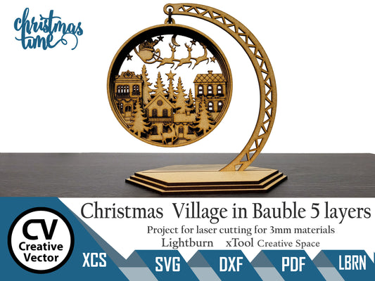 Christmas Village in Bauble 5 layers