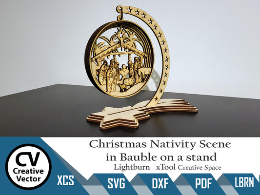 Christmas Nativity Scene in Bauble 6 layers