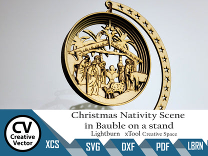 Christmas Nativity Scene in Bauble 6 layers