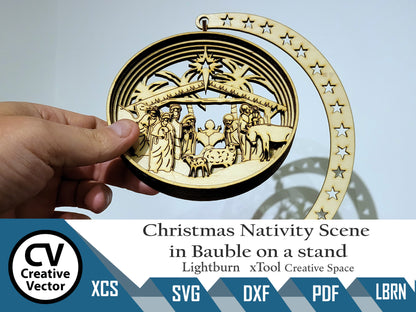 Christmas Nativity Scene in Bauble 6 layers